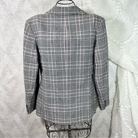 Vintage Pendleton pink plaid double button virgin wool blazer - Picture 3 of 5